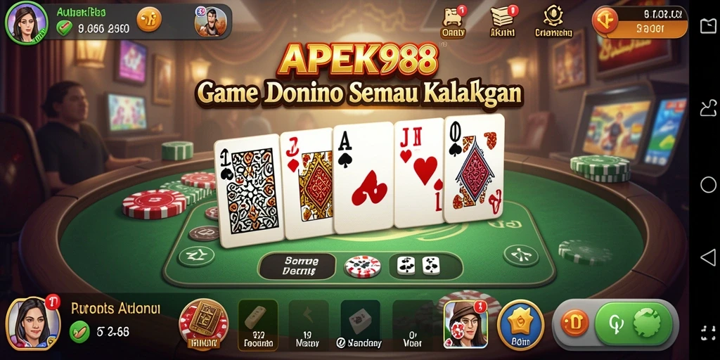 Tampilan gameplay seru dari APEK88 yang menunjukkan keasyikan bermain Domino.