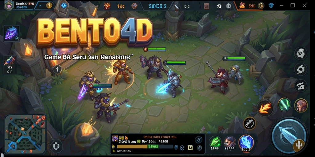 Tampilan gameplay seru dari BENTO4D dalam pertempuran MOBA.