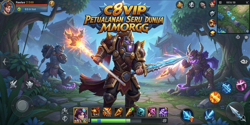 Tampilan gameplay seru di dunia C8VIP yang luas.