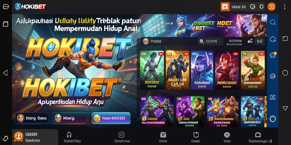 Tampilan utama HOKIBET yang menunjukkan fitur utility yang berfungsi.