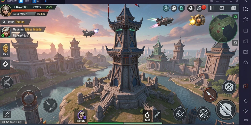 Gameplay menarik dan mendebarkan dalam NAGA2000 Tower Defense.