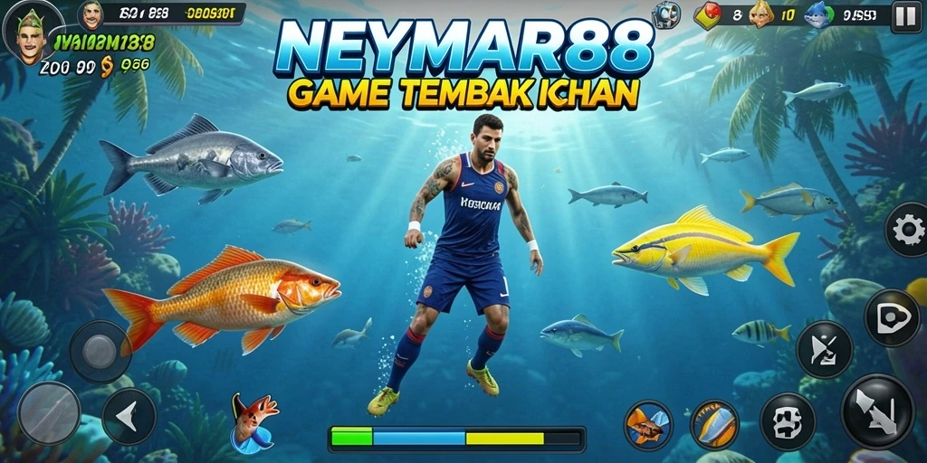 Tampilan seru dari gameplay Tembak Ikan NEYMAR88.