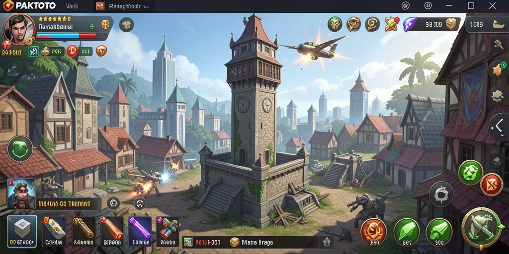 Tampilan screenshot PAKTOTO menunjukkan aksi pertahanan menara yang mendebarkan.