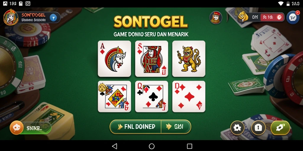 Tampilan utama gameplay Domino di SONTOGEL yang seru.