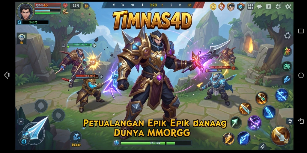Tangkapan layar utama TIMNAS4D menampilkan aksi seru dalam gameplay MMORPG.