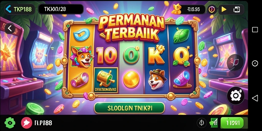 Tampilan gameplay Slot TKP188 yang penuh warna dan menarik.