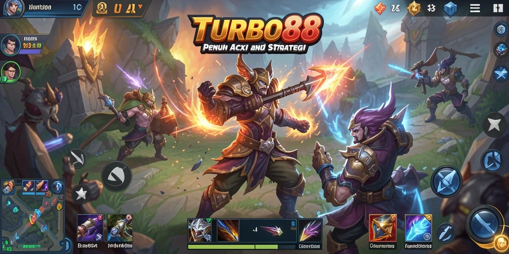 Tampilan aksi seru dalam TURBO88 dengan grafis yang memukau.
