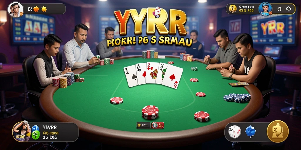 Screenshot gameplay YYRR menampilkan aksi poker seru dan interaksi antarpemain.